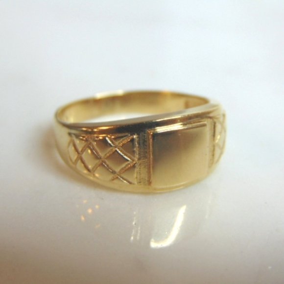 Mens Vintage Estate 14k Yellow Gold Ring 4.3g #E901 - Picture 4 of 4